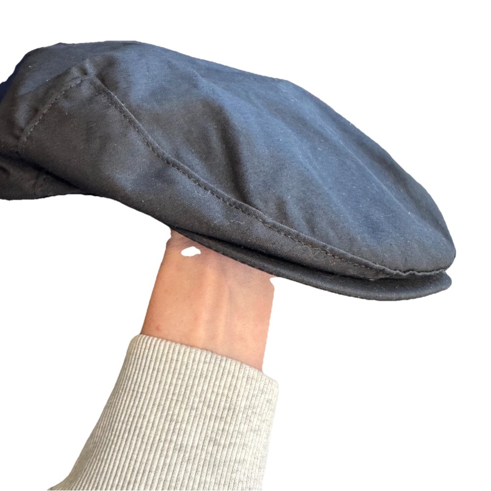 Vintage Stetson Black Hat Driver Sz XL  Cabbie Golf Flat Breathable Linen USA - Picture 6 of 9